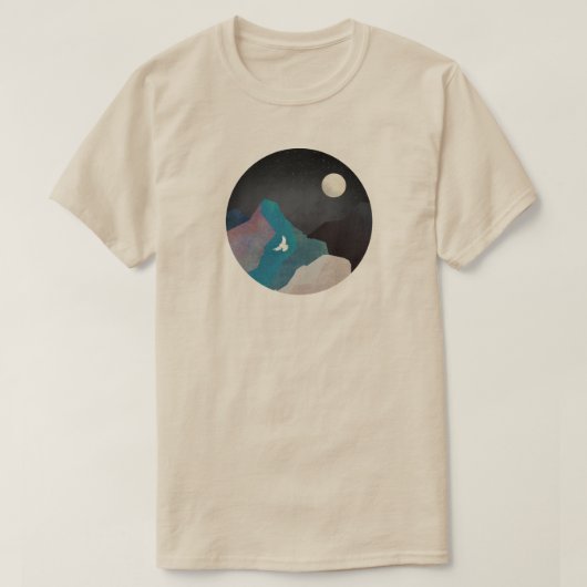 山の鳥の風景 Tシャツ (デザイン正面)