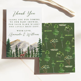 山の鹿の赤ちゃんシャワーありがとう サンキューカード