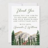 山の鹿の赤ちゃんシャワーありがとう サンキューカード (正面)