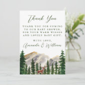 山の鹿の赤ちゃんシャワーありがとう サンキューカード (スタンド正面)