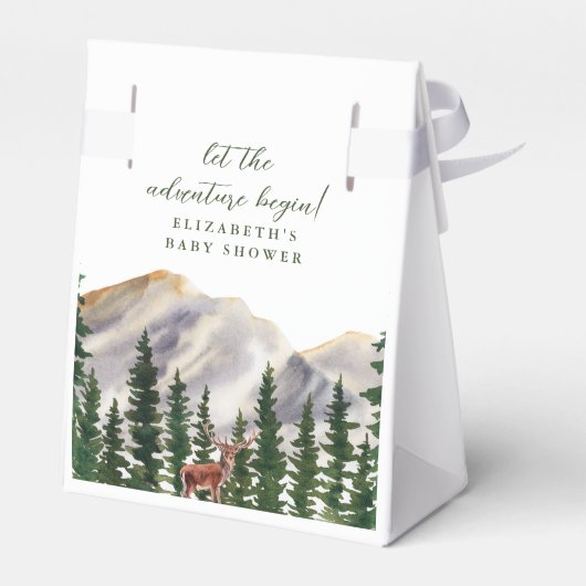 山の鹿の赤ちゃんシャワーありがとう フェイバーボックス (裏面サイド)