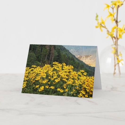 山の黒い目のサザンズ カード (黄色い花)