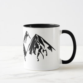 山の黒く及び白いマグ マグカップ