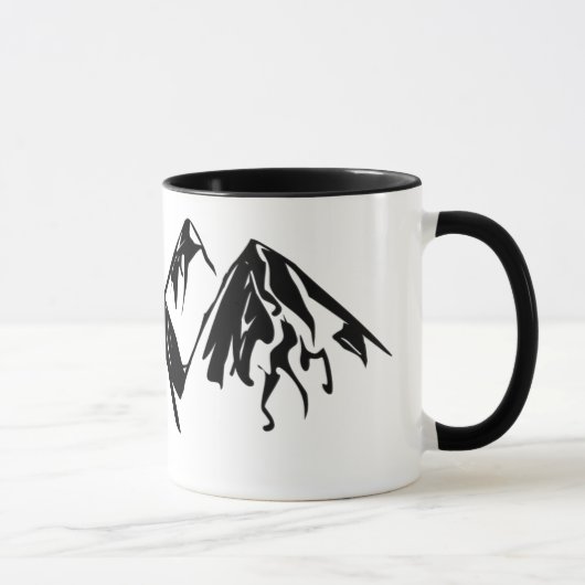 山の黒く及び白いマグ マグカップ (右)
