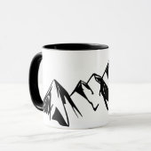 山の黒く及び白いマグ マグカップ (正面左)