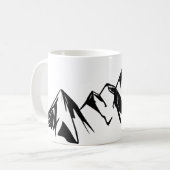 山の黒く及び白いマグ マグカップ (正面左)