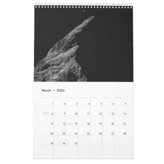 山の黒と白のv3フォトカレンダー カレンダー (3月 2026)