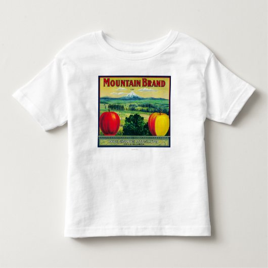 山のAppleの木枠のLabelHoodの川、または トドラーTシャツ (正面)