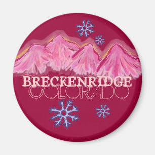 山のBreckenridgeピンクコロラド州の磁石 マグネット