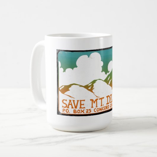 山のDiabloのヴィンテージのロゴのマグを救って下さい コーヒーマグカップ (正面左)
