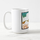 山のDiabloのヴィンテージのロゴのマグを救って下さい コーヒーマグカップ (左)