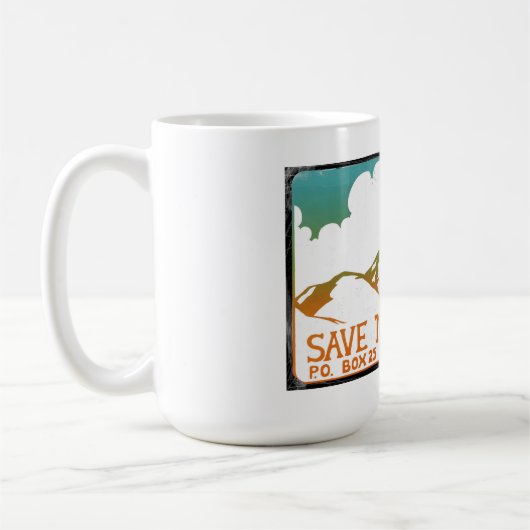 山のDiabloのヴィンテージのロゴのマグを救って下さい コーヒーマグカップ (左)