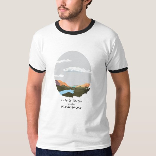 山のTシャツの方が人生だ Tシャツ (正面)