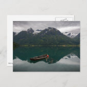 山はがき付き古いボート ポストカード (正面/裏面)