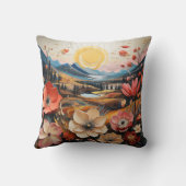 山はっきりした付き花2違う枚 クッション (裏面)