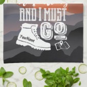 山はで私タイポグラフィの行かなければなりません芸術呼びます キッチンタオル (折り畳み)