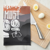 山はで私タイポグラフィの行かなければなりません芸術呼びます キッチンタオル (四つ折り)