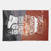 山はで私タイポグラフィの行かなければなりません芸術呼びます キッチンタオル (横)