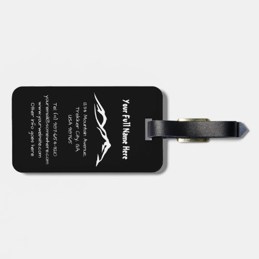 山はで私タイポグラフィの行かなければなりません芸術呼びます ラゲッジタグ (裏面横)