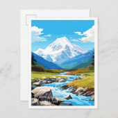 山はニュージーランドのヴィンテージ旅行を目指す ポストカード (正面/裏面)