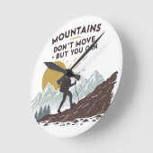 山は動かないが動ける ラウンド壁時計 (傾斜)