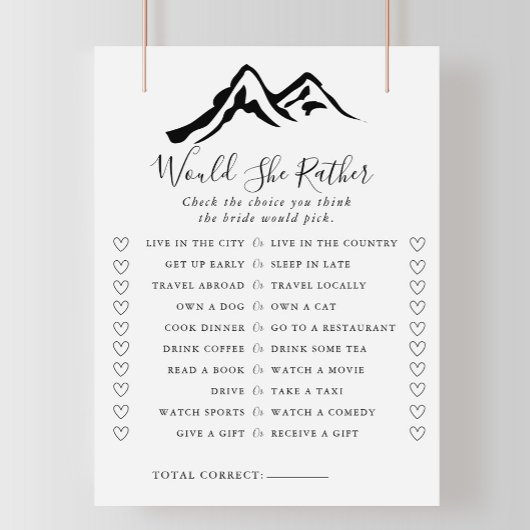 山は彼女はむしろブライダルシャワーゲーム