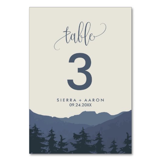 山への撤退 テーブル番号 (正面)