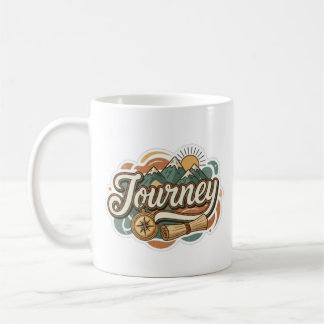 山への旅と冒険のタイポグラフィ コーヒーマグカップ