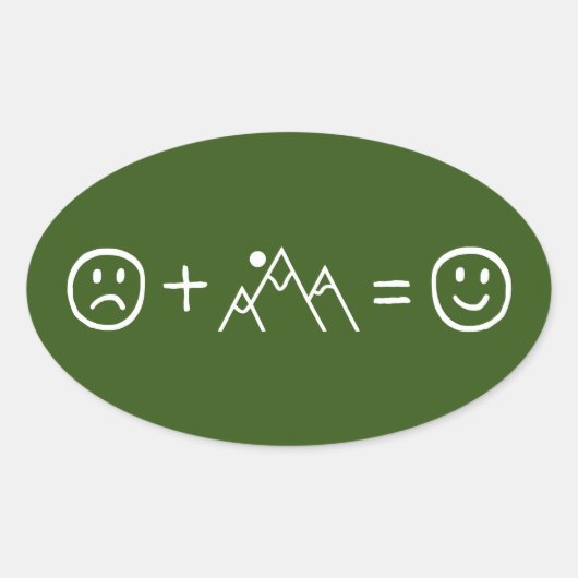 山ほど幸せ 楕円形シール (正面)