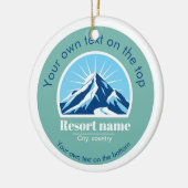 山またはスキーリゾート名のクリスマスを追加 セラミックオーナメント (左)