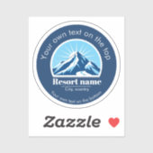 山またはスキーリゾート名を追加する シール (シート)