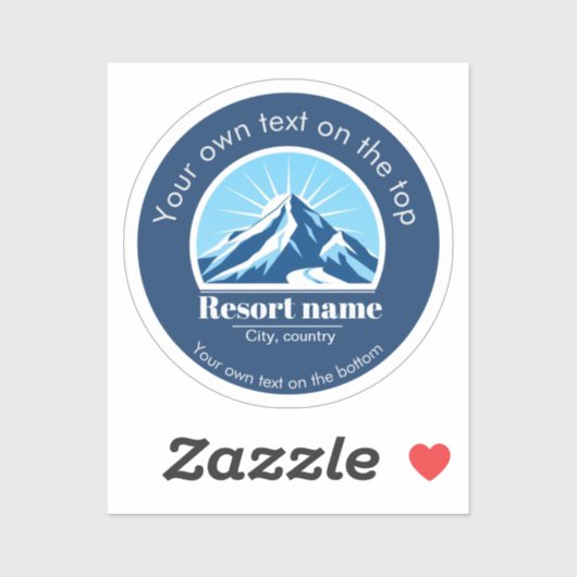 山またはスキーリゾート名を追加する シール (シート)
