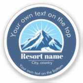 山またはスキーリゾート名を追加する シール (正面)