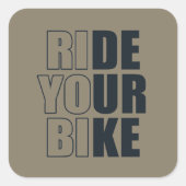 山やる気を起こさせるサイクリング引用文 スクエアシール (正面)