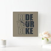 山やる気を起こさせるサイクリング引用文 スクエア壁時計 (ホーム)