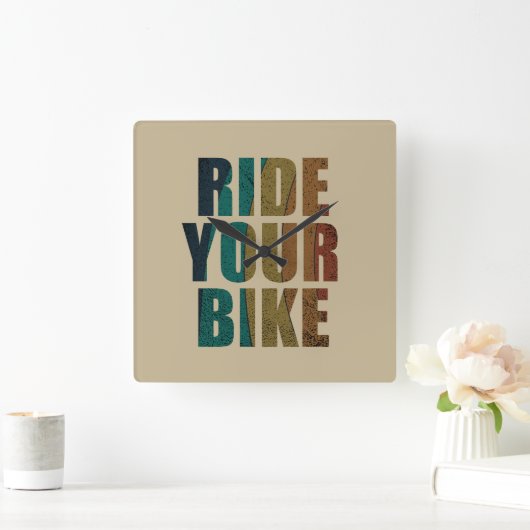 山やる気を起こさせるサイクリング引用文 スクエア壁時計 (ホーム)