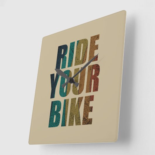 山やる気を起こさせるサイクリング引用文 スクエア壁時計 (傾斜)