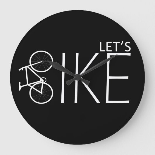 山やる気を起こさせるサイクリング引用文 ラージ壁時計 (正面)