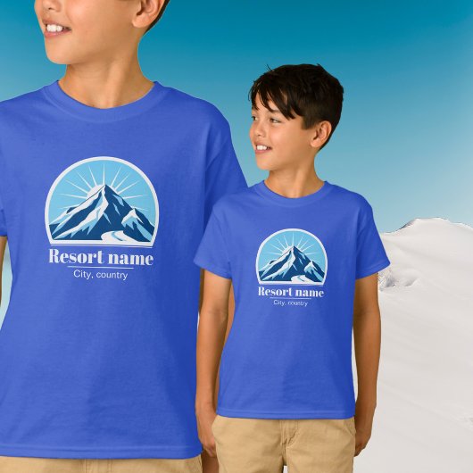 山やスキー場の名前の服の子供を追加 Tシャツ