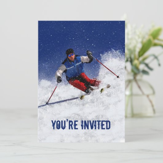 山をスキーで降りる招待されました 招待状 (スタンド正面)