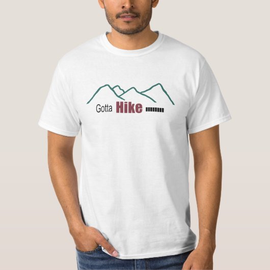 山をハイキングするシルエットTシャツ Tシャツ (正面)