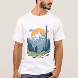 山を前に – 自然の冒険 グラフィックTシャツ Tシャツ