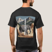 山を動かす力を持つ象 モチベーションハート Tシャツ (裏面)