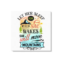 山を動かす彼女 ワードアート キャンバスプリント