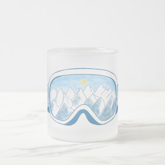 山を反射するスキーゴーグル フロストグラスマグカップ (中央)
