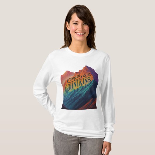 山を征服する Tシャツ (正面フル)