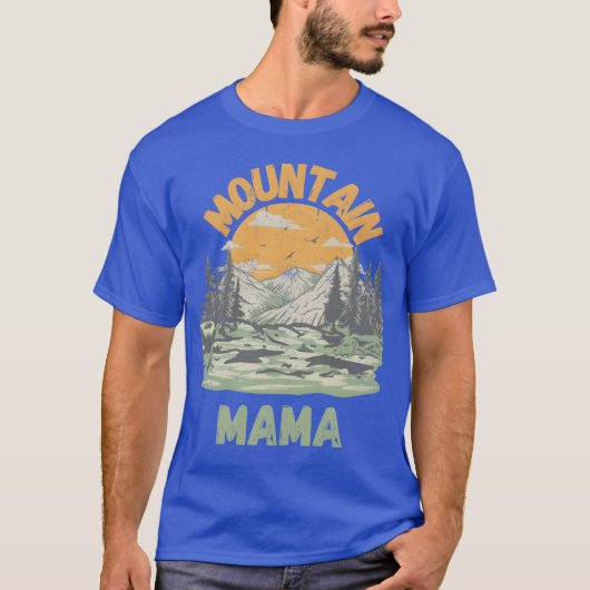 山を愛するすべての母親のための山ママv tシャツ (正面)