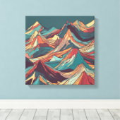 山を抜けるカラフル旅 キャンバスプリント (インサイチュ (ウッドフロア))