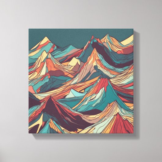 山を抜けるカラフル旅 キャンバスプリント (正面)