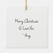 山を抜けるバックパッキング夫婦ハイキングトレイル セラミックオーナメント (裏面)